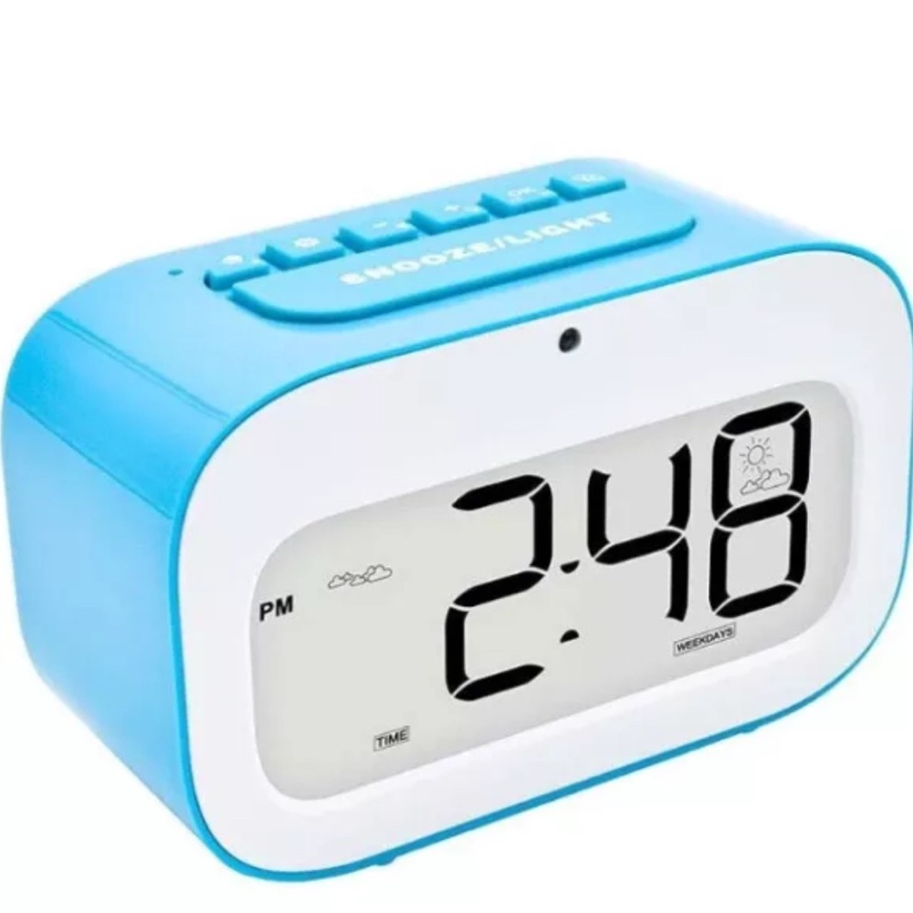 Geree Alarm Clock For Kids/Cute Emoji Desk Clock Smart Backlight/Temp/Snooze